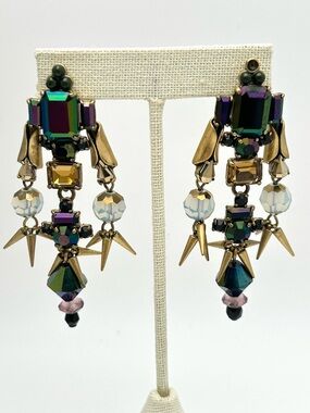 J. Crew Iridescent Beaded Chandelier Earrings